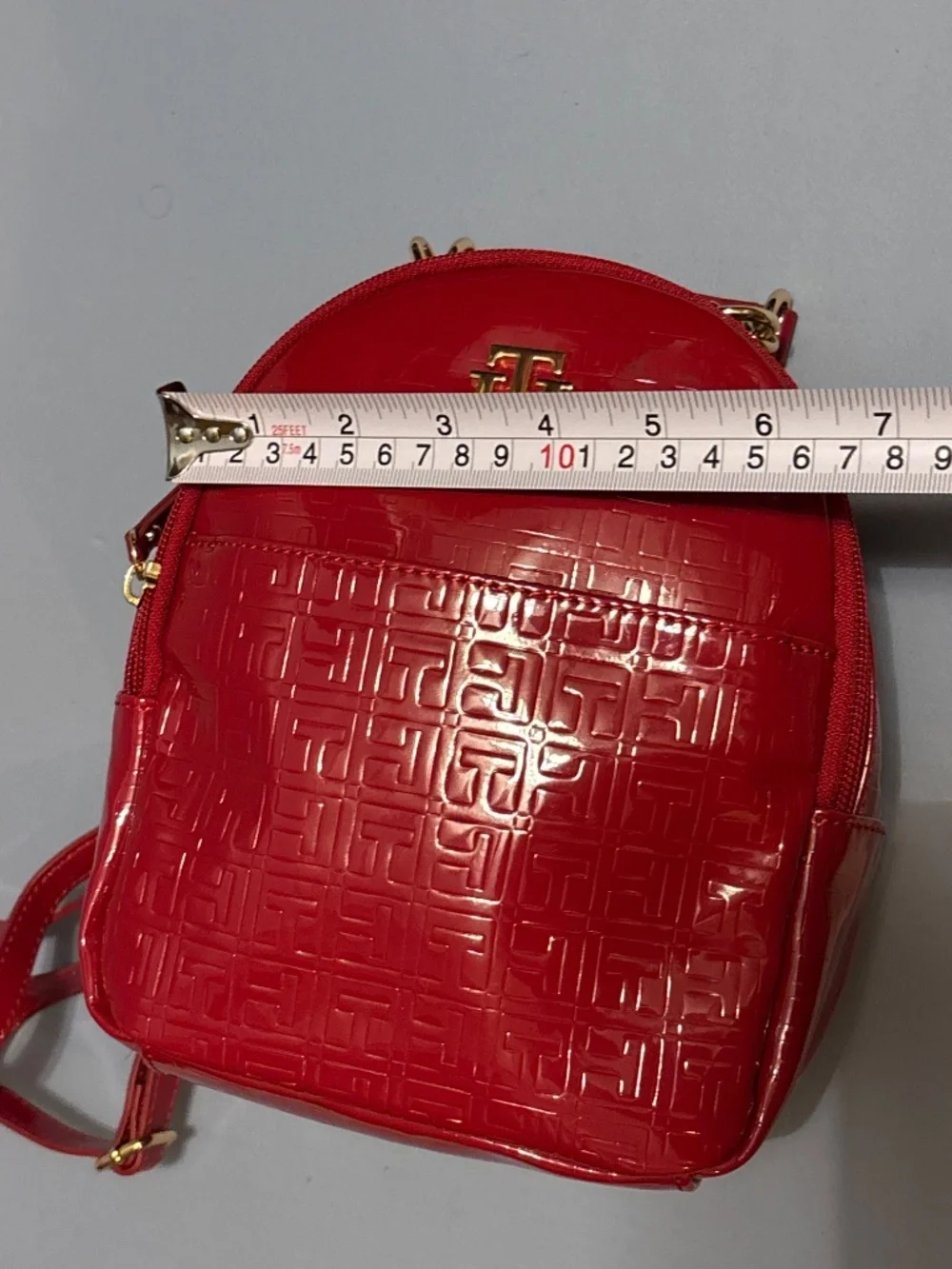 Tommy Hilfiger Red Small Backpack Multi Zipper
